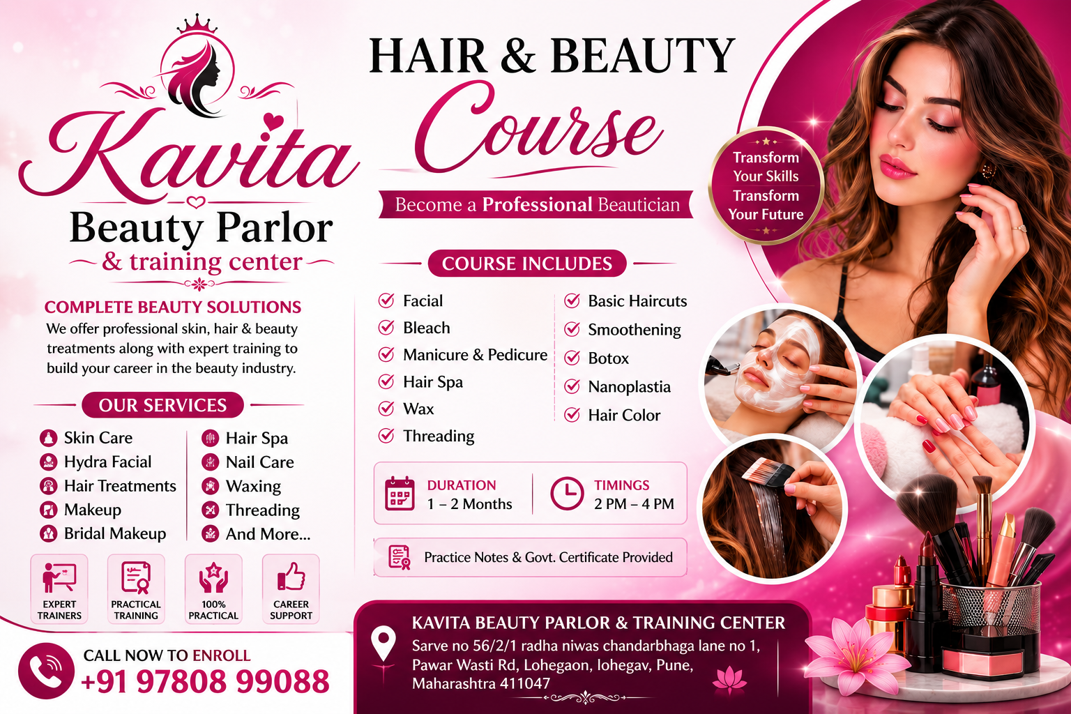 Kavita Beauty Parlor Course Flyer